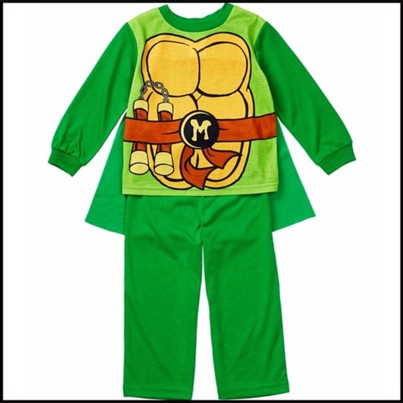 TEENAGE NINJA TURTLES PAJAMAS PJS CAPE SLEEP SET A2C - Picture 4 of 6